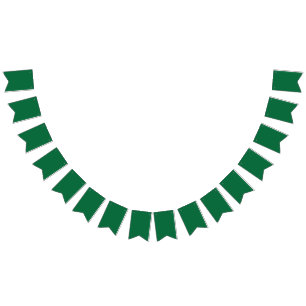 Deep Green Solid Background Minimalist Design Bunting