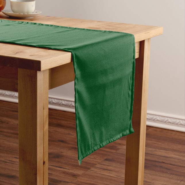 Deep Green Solid Colour Short Table Runner (In Situ)
