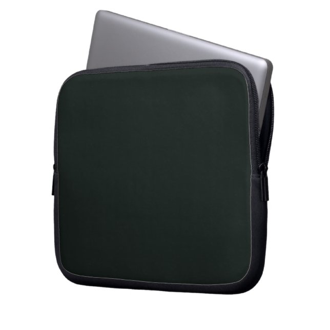 Deep Green Solid Plain Color Laptop Sleeve (Front Left)