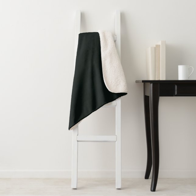 Deep Green Solid Plain Color Sherpa Blanket (In Situ)