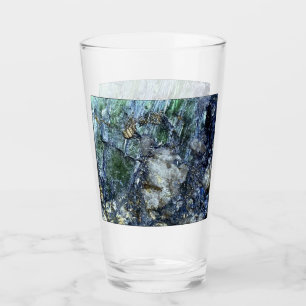 Deep Green Vivianite Crystal Mineral Formation Art Glass