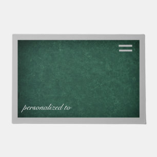 Deep green with grey border custom doormat