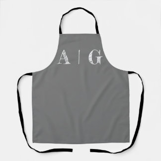 Deep Grey Beige and White Apron- Customisable  Apron