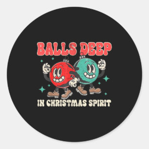 Deep In Christmas Srit Christmas Humorous Festive Classic Round Sticker