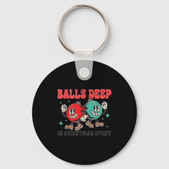 Deep In Christmas Srit Christmas Humorous Festive  Key Ring (Front)