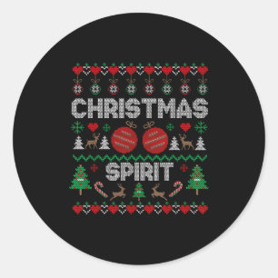 Deep In Christmas Srit Couples Matching Ugly Sweat Classic Round Sticker
