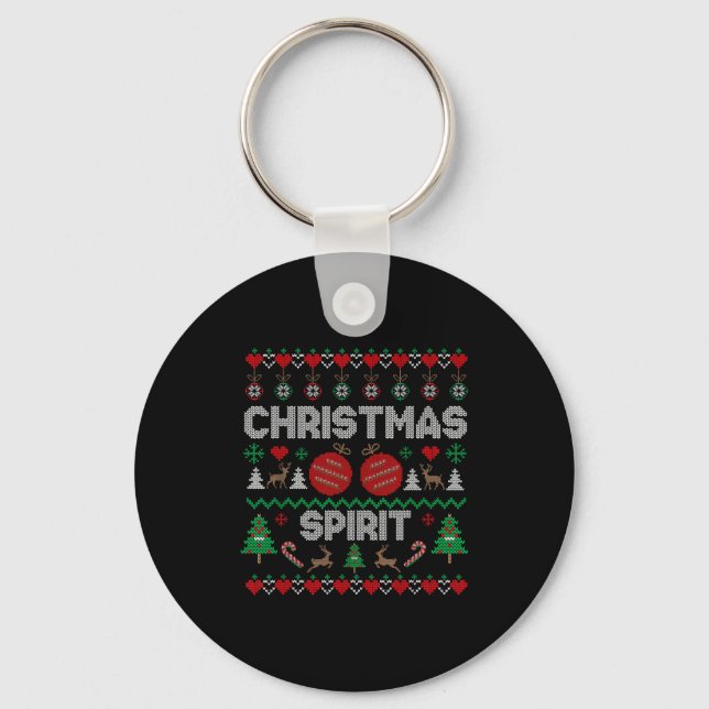 Deep In Christmas Srit Couples Matching Ugly Sweat Key Ring (Front)