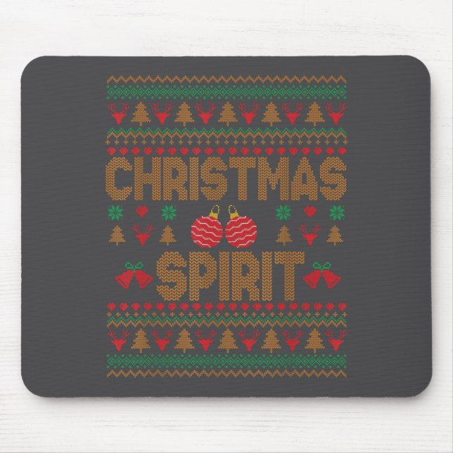 Deep In Christmas Srit Couples Matching Ugly Sweat Mouse Mat (Front)