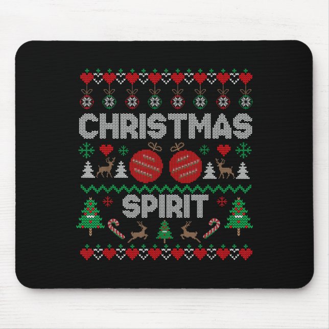 Deep In Christmas Srit Couples Matching Ugly Sweat Mouse Mat (Front)