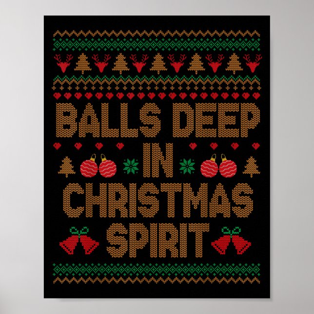 Deep In Christmas Srit Couples Matching Ugly Sweat Poster (Front)