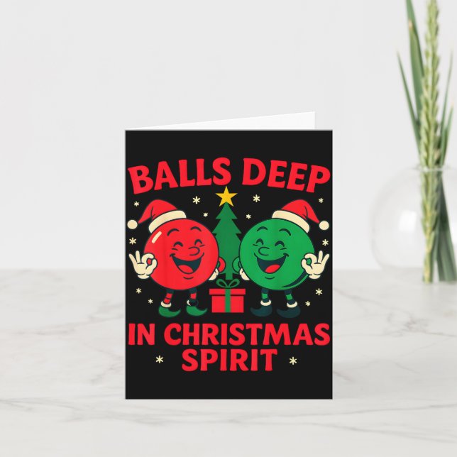Deep In Christmas Srit Funny Adult Christmas Humor Card (Front)