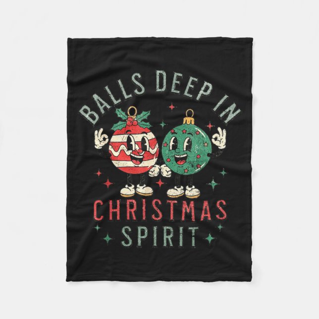Deep In Christmas Srit Funny Christmas Saying  Fleece Blanket (Front)