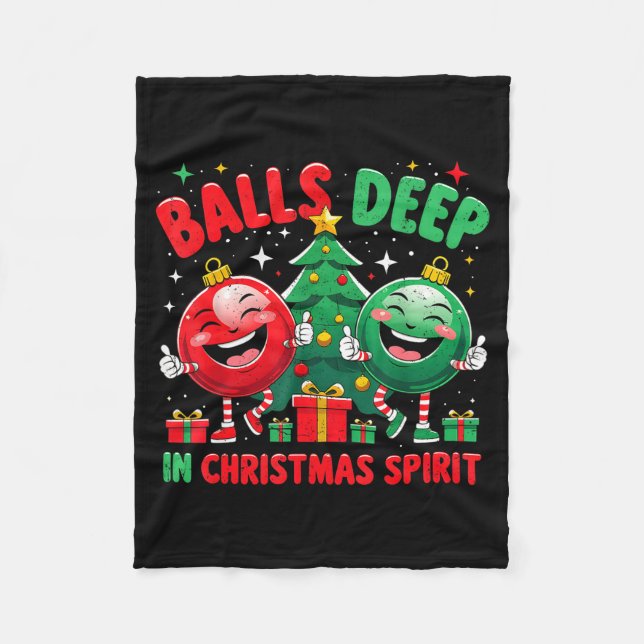 Deep In Christmas Srit Funny Ornament  Fleece Blanket (Front)