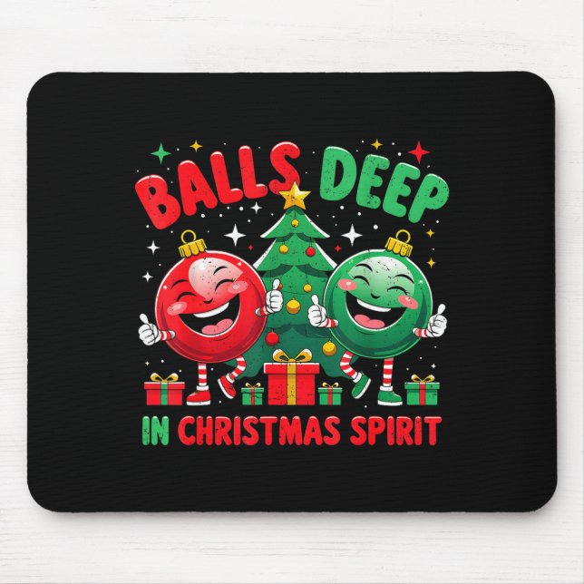 Deep In Christmas Srit Funny Ornament  Mouse Mat (Front)