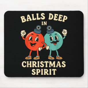 Deep In Christmas Srit Funny Retro Holiday Humor Mouse Mat