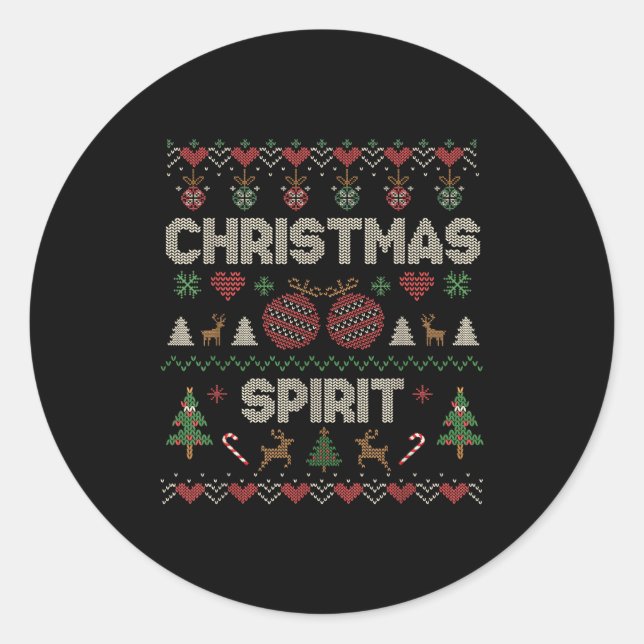 Deep In The Christmas Srit Couple Matching Christm Classic Round Sticker (Front)