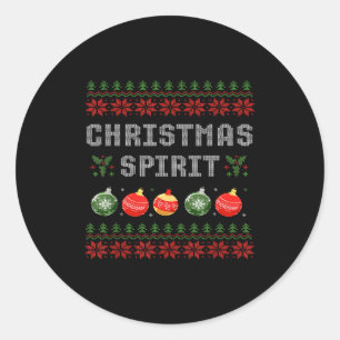 Deep In The Christmas Srit Couples Matching Ugly Classic Round Sticker