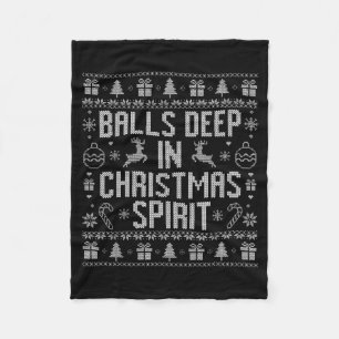 Deep In The Christmas Srit Couples Matching Ugly  Fleece Blanket