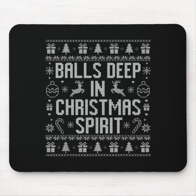 Deep In The Christmas Srit Couples Matching Ugly  Mouse Mat (Front)