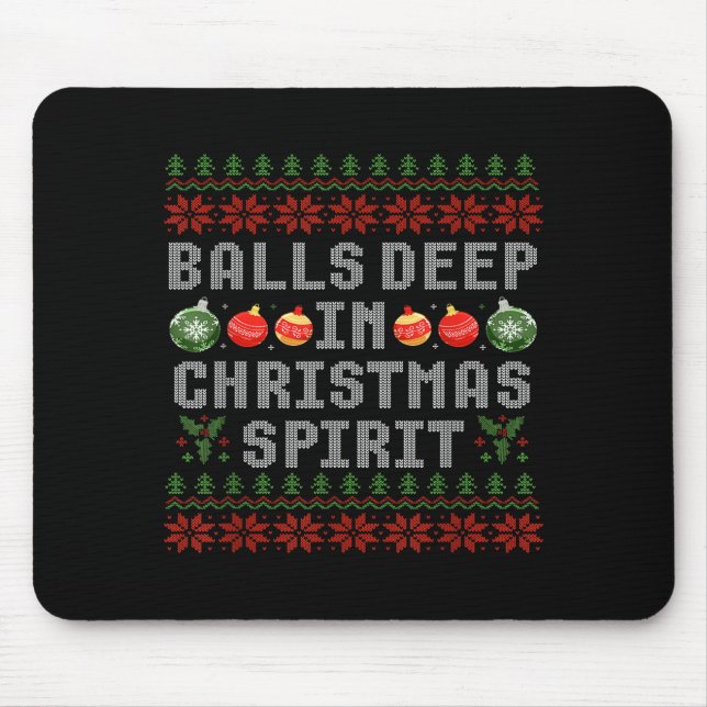 Deep In The Christmas Srit Couples Ugly Matching  Mouse Mat (Front)