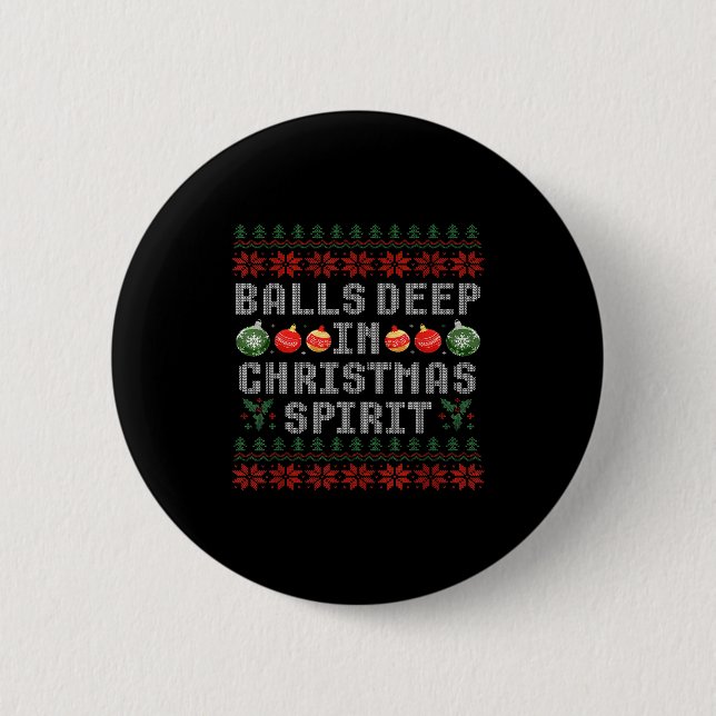 Deep In The Christmas Srit Matching Couples Ugly  6 Cm Round Badge (Front)
