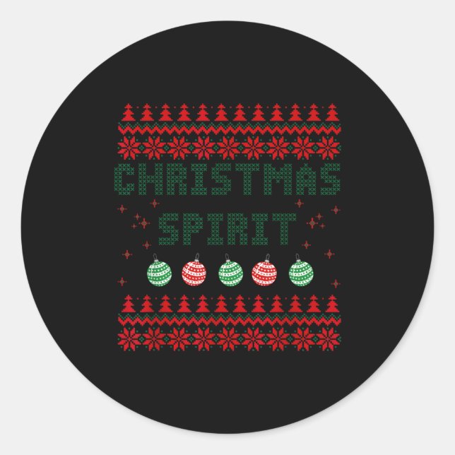 Deep In The Christmas Srit Matching Couples Ugly  Classic Round Sticker (Front)