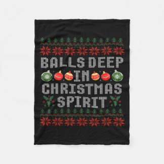 Deep In The Christmas Srit Matching Couples Ugly  Fleece Blanket