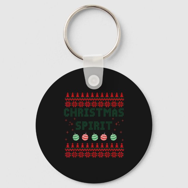 Deep In The Christmas Srit Matching Couples Ugly  Key Ring (Front)