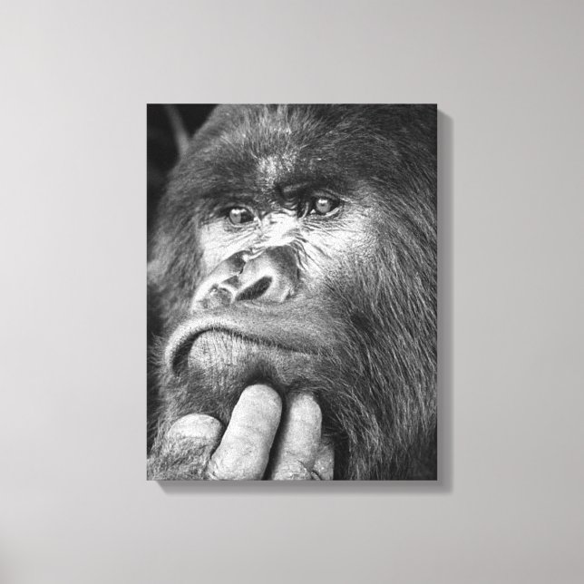 Deep in Though Gorilla Canvas Print (Front)