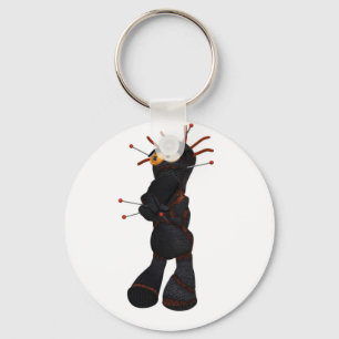 Deep In Thought Black Voodoo Doll Keychain