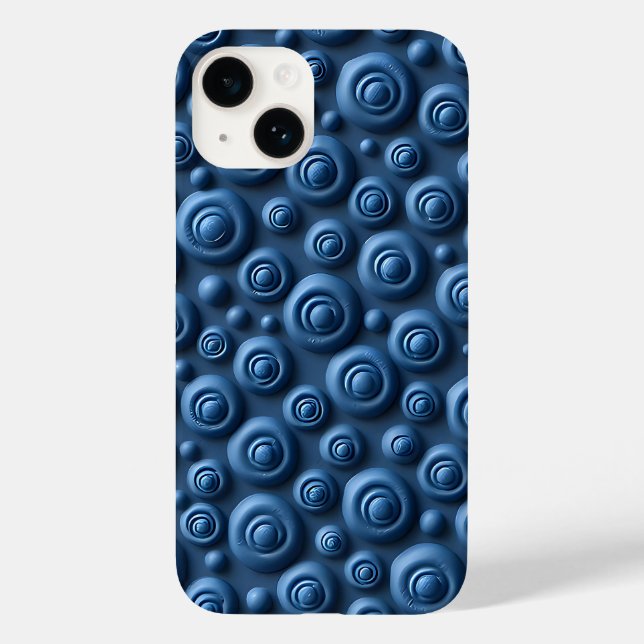 Deep Indigo Spiral iPhone Case Modern Design (Back)