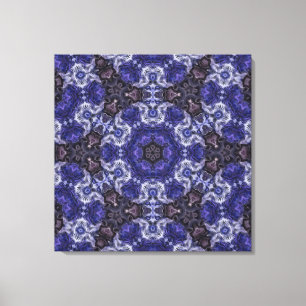 Deep Indigo Swirl Mandala with Fluid Patterns Canvas Print