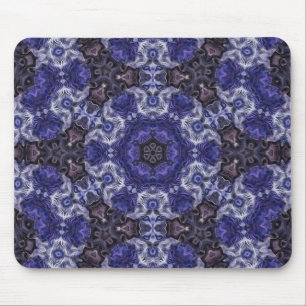 Deep Indigo Swirl Mandala with Fluid Patterns Mouse Mat
