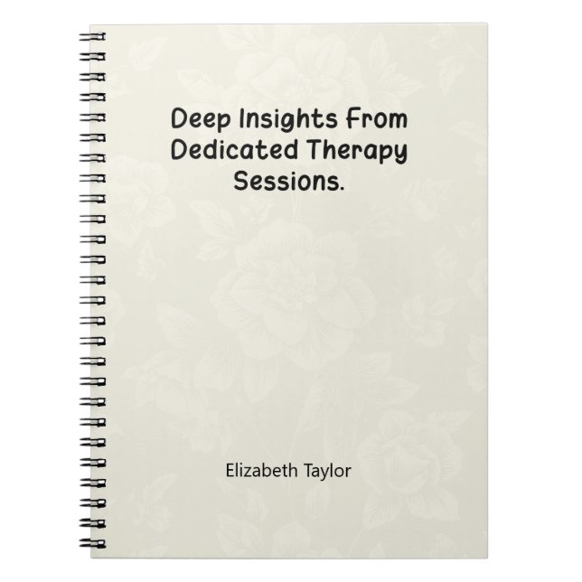 Deep Insights from Dedicated Therapy Sessions Notebook (Front)