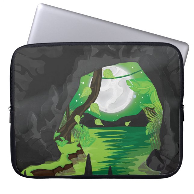 Deep Jungle Cave Laptop Sleeve (Front)
