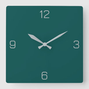 Deep Jungle Green 004B49 Colour - Add a Name Optio Square Wall Clock