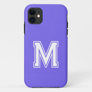 Deep Lavender Solid Colour Minimalist Monogram iPhone 11 Case