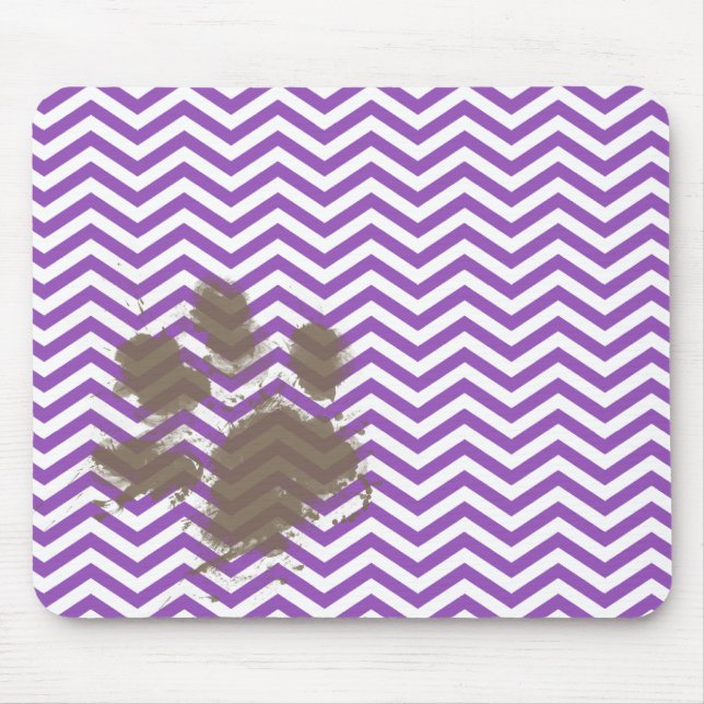 Deep Lilac Chevron Mouse Mat (Front)