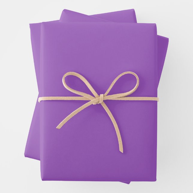 Deep Lilac Solid Colour Wrapping Paper Sheet (In situ)