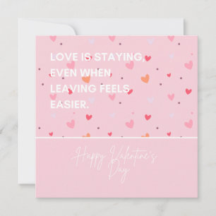 Deep Love Built in Silence Quote Happy Valentine's Holiday Card