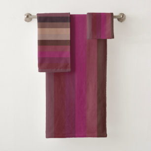Deep Magenta & Mauve Tones Bath Towel Set