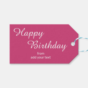 Deep Magenta - Pink Birthday Gift Tags