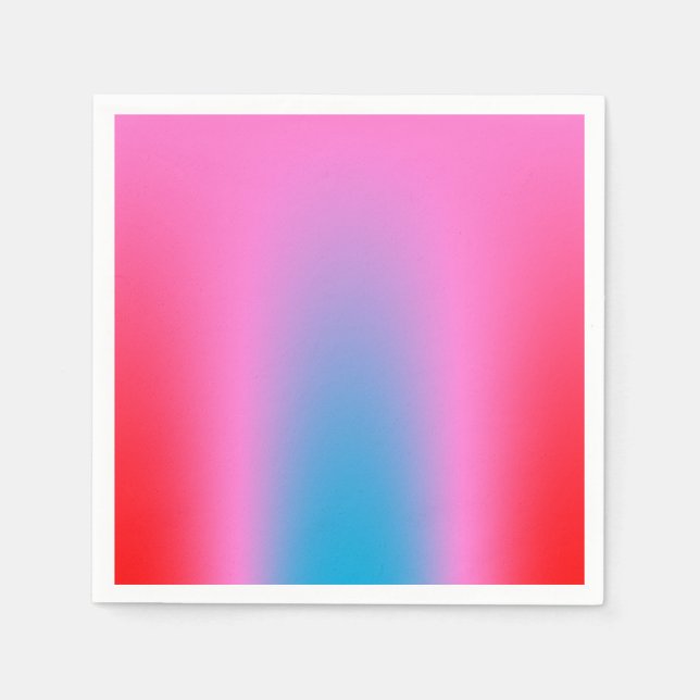 Deep Magenta Pink to Red & Blue Auric Ombre  Napkin (Front)