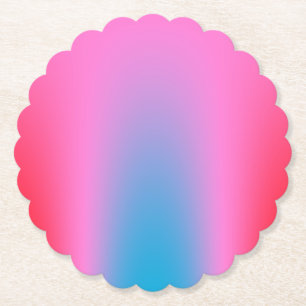 Deep Magenta Pink to Red & Blue Auric Ombre Paper Coaster