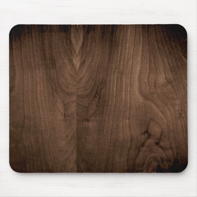 Deep Mahogany Wood Grain Mouse Pad (Front)