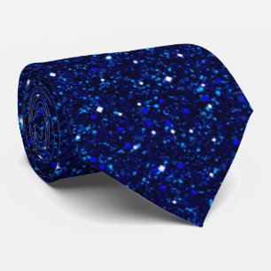 Deep Midnight Blue Sparkle Glitter Neck Tie 