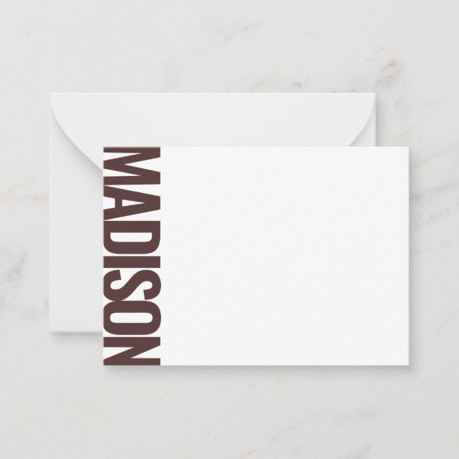 Deep Mocha Vertical Big Name Bold Typography Card (Front)