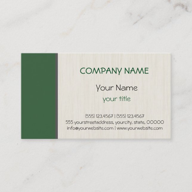 Deep moss green professional elegant modern business card (Front)