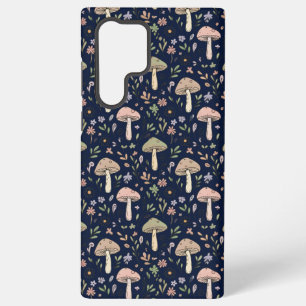 Deep Navy Fungi Seamless Pattern Moody Samsung Galaxy Case