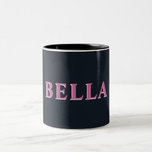 Deep navy pink custom name  Two-Tone coffee mug